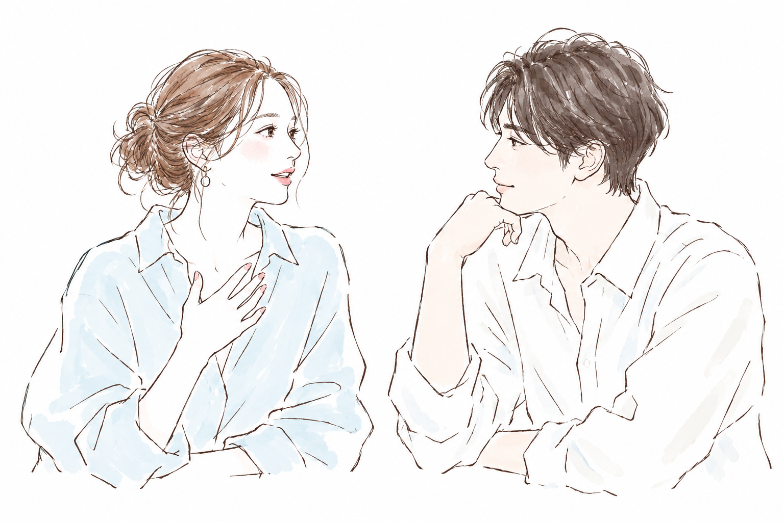 落ち着いて自分の気持ちを相手に伝える女性