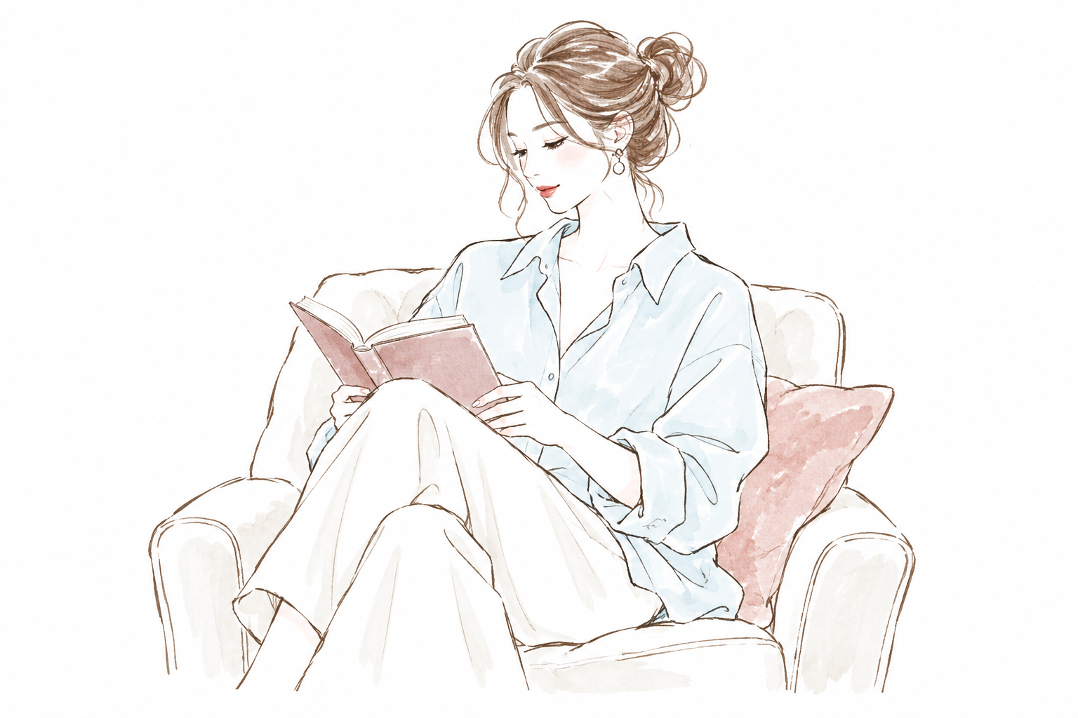 一人で読書をして自分の時間を過ごす女性